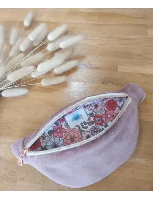 Sac banane enfant minky doux  vieux rose