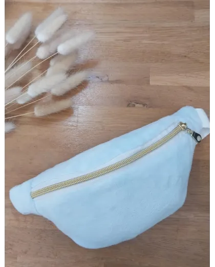 Sac banane enfant minky doux  bleu