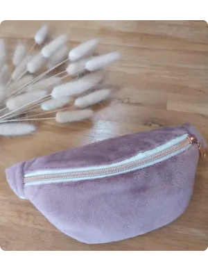 Sac banane enfant minky doux  vieux rose