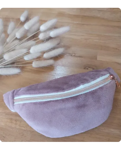 Sac banane enfant minky doux  vieux rose