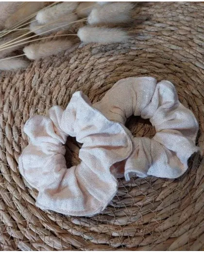 Chouchou beige irisé