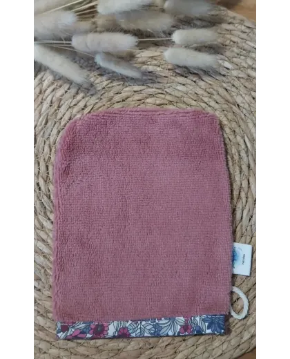 Gant démaquillant rose