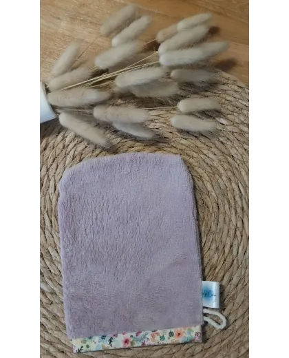 Gant démaquillant lilas