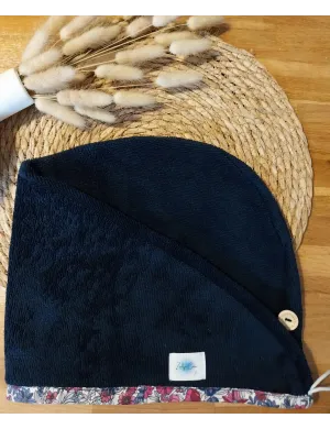 Serviette cheveux bleu marine
