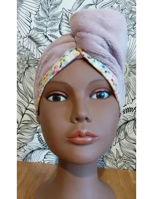 Serviette cheveux lilas