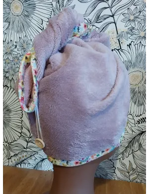 Serviette cheveux lilas