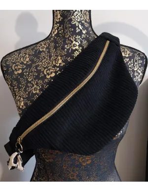 Sac banane velours noir