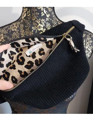 Sac banane velours noir