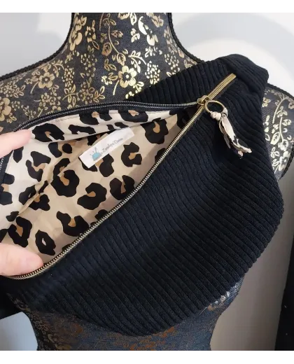 Sac banane velours noir