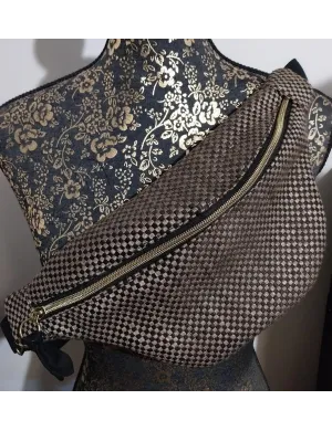 Sac banane graphique marron et noir