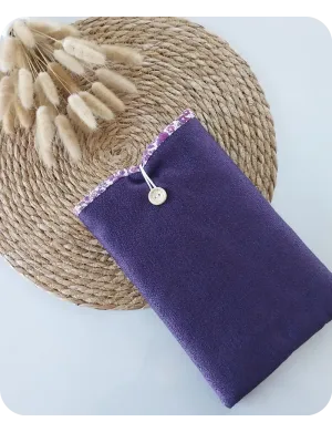 Housse protège livre jacquard violet