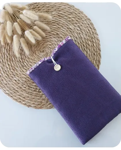 Housse protège livre jacquard violet