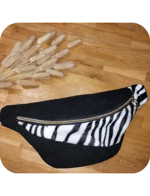 Sac Banane Velours Côtelé & Effet Zèbre