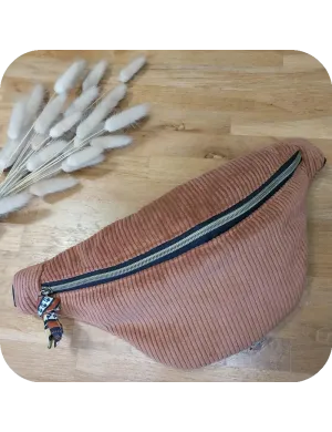 Sac banane velours marron