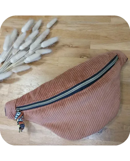 Sac banane velours marron