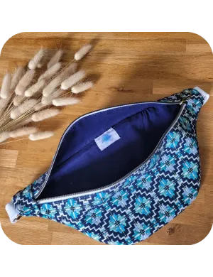 Sac banane jacquard bleu
