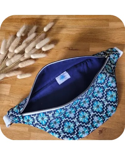 Sac banane jacquard bleu