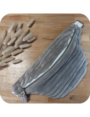 Sac banane velours taupe