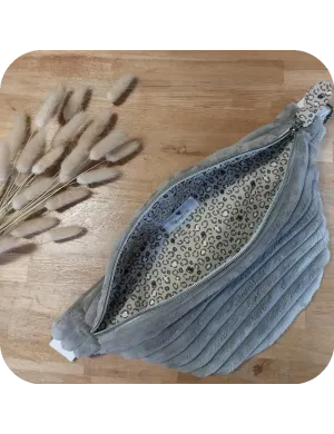 Sac banane velours taupe
