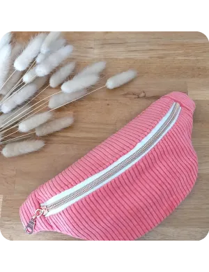 Sac banane enfant velours rose