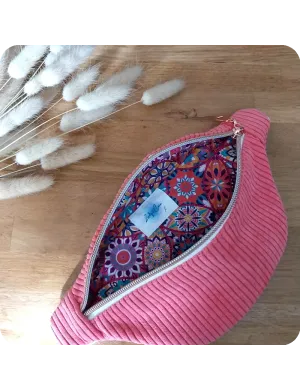 Sac banane enfant velours rose
