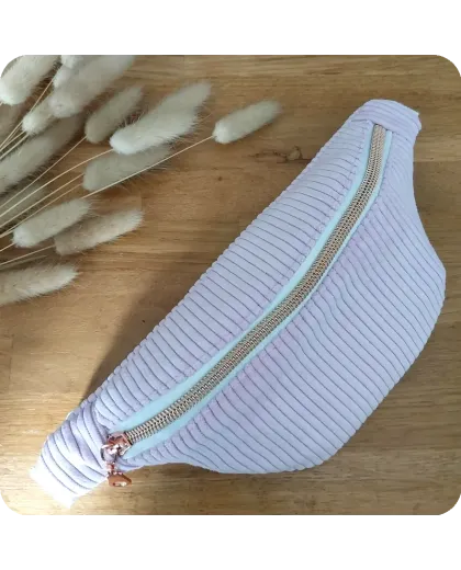 Sac banane enfant velours lilas