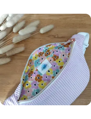 Sac banane enfant velours lilas