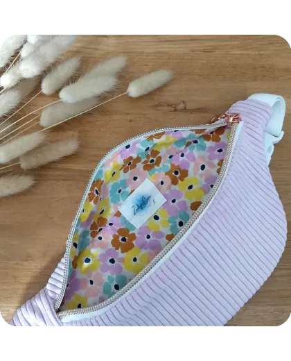 Sac banane enfant velours lilas